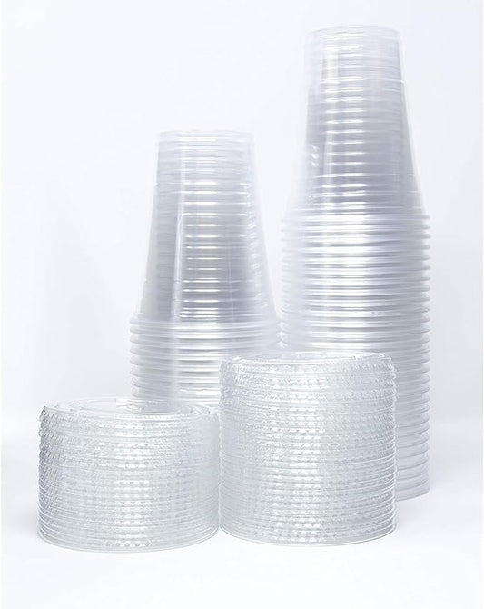 Whitedrop Plastic Smoothie Cups – Clear Reusable Cups | Strong Disposable Cups for Milkshakes, Smoothies, Iced Coffee, Slushies & Bubble Tea