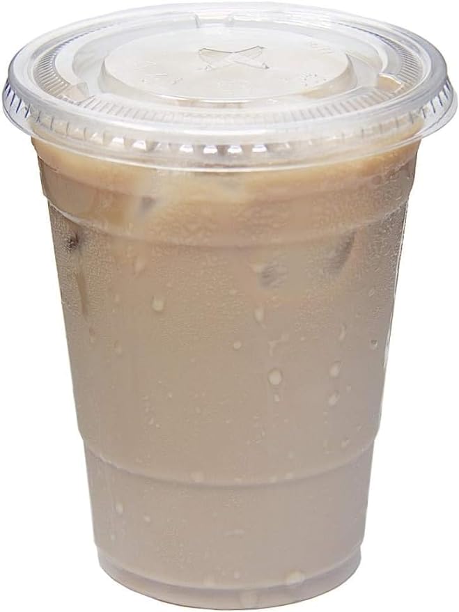 Whitedrop Plastic Smoothie Cups – Clear Reusable Cups | Strong Disposable Cups for Milkshakes, Smoothies, Iced Coffee, Slushies & Bubble Tea